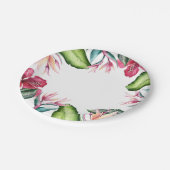 Tropische Blume Sommerinsel Blätter Pappteller (Schrägansicht)