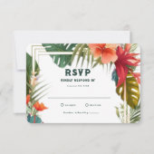 Tropische Blume Sommerstandort Hochzeitskarte RSVP (Vorderseite)