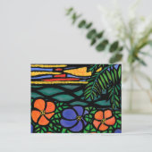 Tropische Blume Sonnenuntergang Postkarte (Stehend Vorderseite)