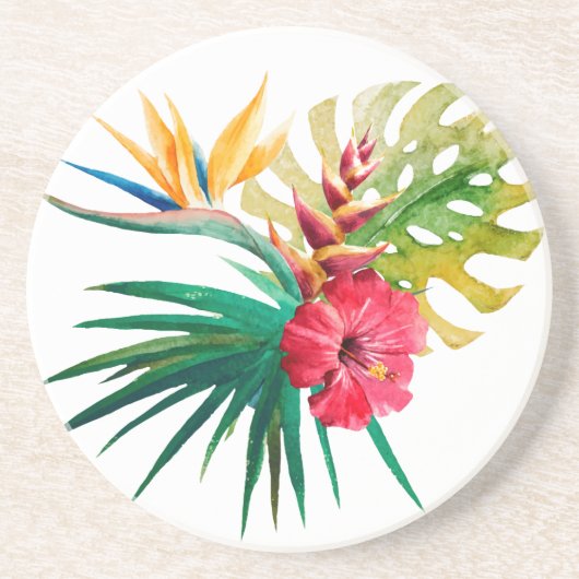 Tropische Blume Stone Untersetzer (Vorne)