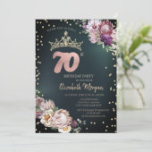 Tropische Blume Tiara Diamonds Green 70. Einladung (Stehend Vorderseite)