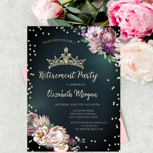 Tropische Blume Tiara Diamonds Green Retirement Einladung