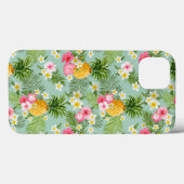 Tropische Blume und Ananas Case-Mate iPhone Hülle (Rückseite (Horizontal))