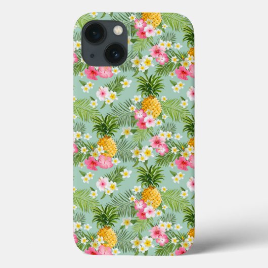 Tropische Blume und Ananas Case-Mate iPhone Hülle (Rückseite)