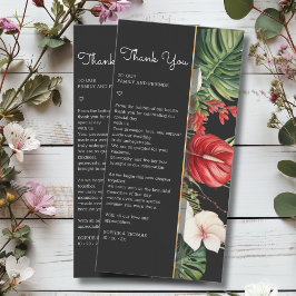 Tropische Blume und Blätter dunkle Aquarelle Hochz Dankeskarte