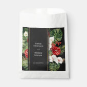 Tropische Blume und Blätter dunkle Aquarelle Hochz Geschenktütchen (Vorderseite)
