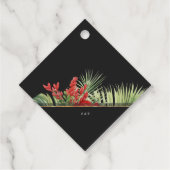 Tropische Blume und Blätter dunkle Hochzeit danke Geschenkanhänger (Rückseite)