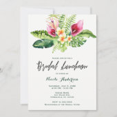 Tropische Blume und Blätter Floral Bridal Luncheon Einladung (Vorderseite)