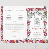 Tropische Blume und Blätter Hindufeier (Vorne/Hinten)