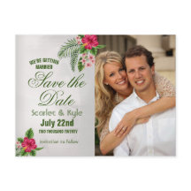 Tropische Blume und Blätter Hochzeiten speichern d