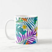 Tropische Blume und Blätter Kaffeetasse (Links)