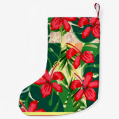 Tropische Blume und Blätter Kleiner Weihnachtsstrumpf (Rückseite)