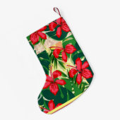 Tropische Blume und Blätter Kleiner Weihnachtsstrumpf (Rückseite (Hängend))