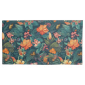 Tropische Blume und Blätter mit Schmetterlingen Kissenbezug (Vorderseite-Links)