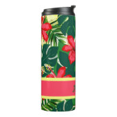 Tropische Blume und Blätter Thermosbecher (Nach links gedreht)