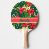 Tropische Blume und Blätter Tischtennis Schläger (Vorderseite)
