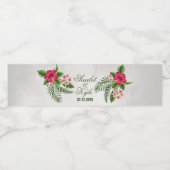 Tropische Blume und Blätter Wasserflaschen Wasserflaschenetikett (Einzelnes Label)