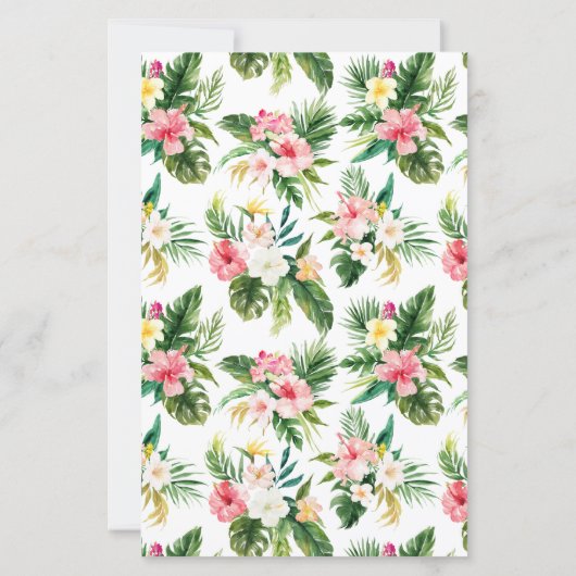 Tropische Blume und ein Baby Brunch laden ein (Rückseite)