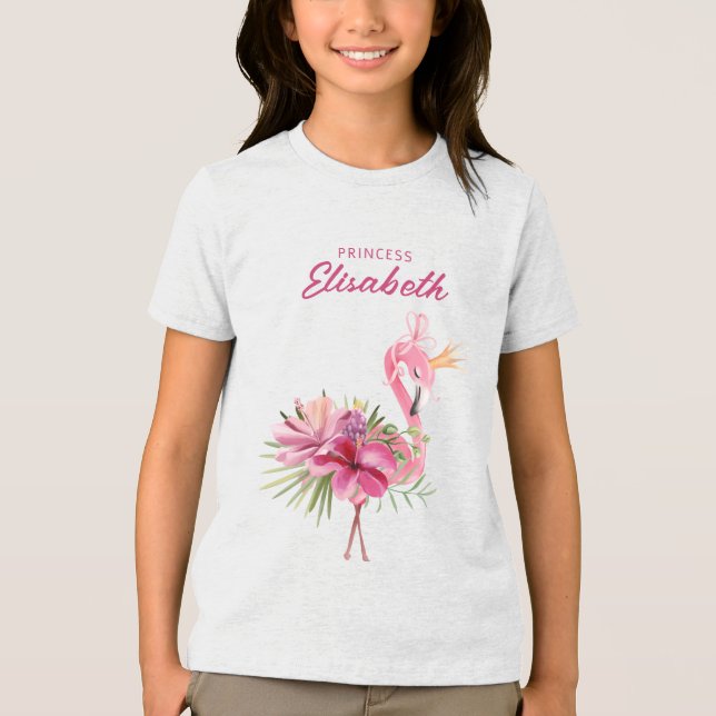 Tropische Blume und Fernbedienungen Tri-Blend Shirt (Vorderseite)
