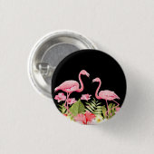 Tropische Blume und Flamingos-32146 Button (Vorne & Hinten)