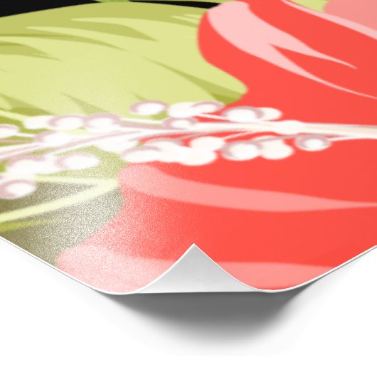 Tropische Blume und Flamingos-32146 Fotodruck (Ecke)