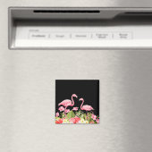 Tropische Blume und Flamingos-32146 Magnet (In Situ (Geschirrspüler))