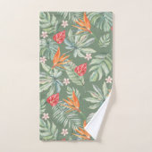 Tropische Blume und Foliage Fantasy mit Monogramm Badhandtuch Set (Handtuch)