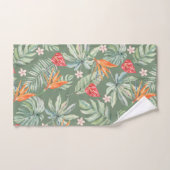 Tropische Blume und Foliage Fantasy mit Monogramm Badhandtuch Set (Handtuch)