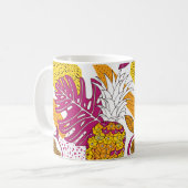 Tropische Blume und Früchte, heller, exotischer Dr Kaffeetasse (Vorderseite Links)