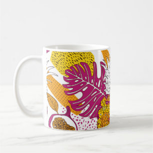 Tropische Blume und Früchte, heller, exotischer Dr Kaffeetasse