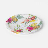 tropische Blume und Fruchtmuster Pappteller (Schrägansicht)