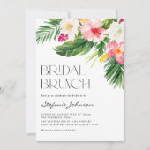 Tropische Blume und Greenery Summer Bridal Brunch Einladung (Vorderseite)