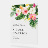 Tropische Blume und Grüne Engagement Partei Acrylschild (Winkel)