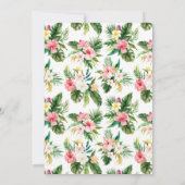 Tropische Blume und Grüne Graduation Party Einladung (Rückseite)