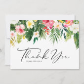 Tropische Blume und Grüne Sommer Geburtstag Dankeskarte (Vorderseite)