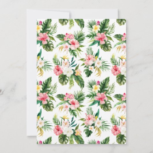 Tropische Blume und Grünes Sommer Brautparty Einladung (Rückseite)