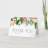 Tropische Blume und Grünpflanzen Sommerdusche Dankeskarte (Vorderseite)