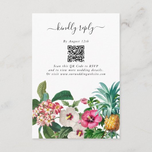 Tropische Blume und Hochzeiten im Grünen Begleitkarte (Vorderseite)