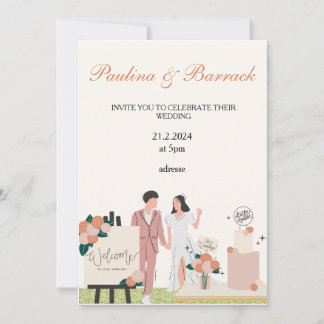 Tropische Blume und Hochzeiten im Grünen Einladung