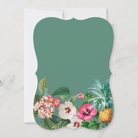Tropische Blume und Hochzeiten im Grünen Einladung (Rückseite)