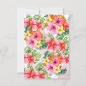 Tropische Blume und Hochzeiten im Grünen Einladung (Rückseite)