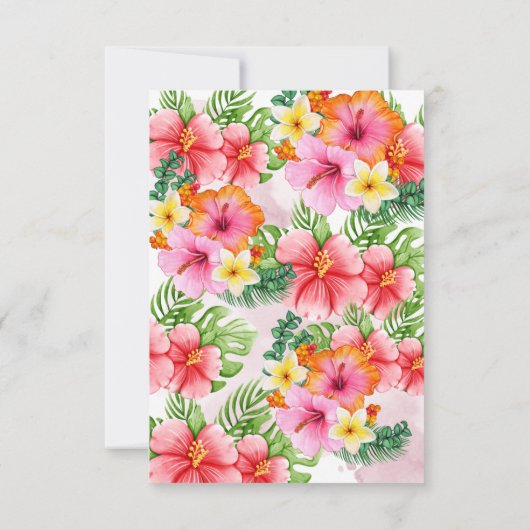 Tropische Blume und Hochzeiten im Grünen Einladung (Rückseite)