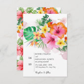 Tropische Blume und Hochzeiten im Grünen Einladung (Vorne/Hinten)