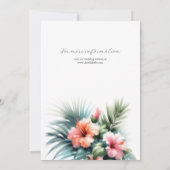 Tropische Blume und Hochzeiten im Grünen Einladung (Rückseite)