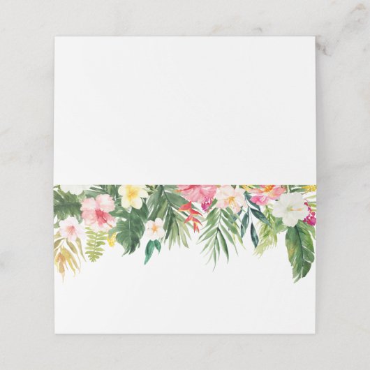Tropische Blume und Hochzeiten im Grünen Platzkarte (Außenseite Aufgefaltet)