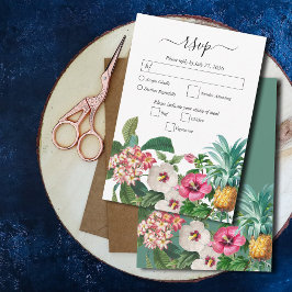 Tropische Blume und Hochzeiten im Grünen RSVP Karte