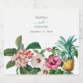 Tropische Blume und Hochzeiten im Grünen Schaumweinetikett (Einzelnes Label)