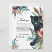 Tropische Blume und Jaguar Dankeskarte (Vorderseite)