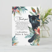 Tropische Blume und Jaguar Dankeskarte (Stehend Vorderseite)