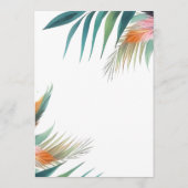 Tropische Blume und Jaguar Menükarte (Rückseite)